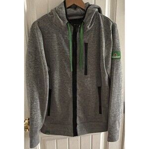 Heineken Official Merchandise Men’s Gray Full Zip Hoodie Sweater Large